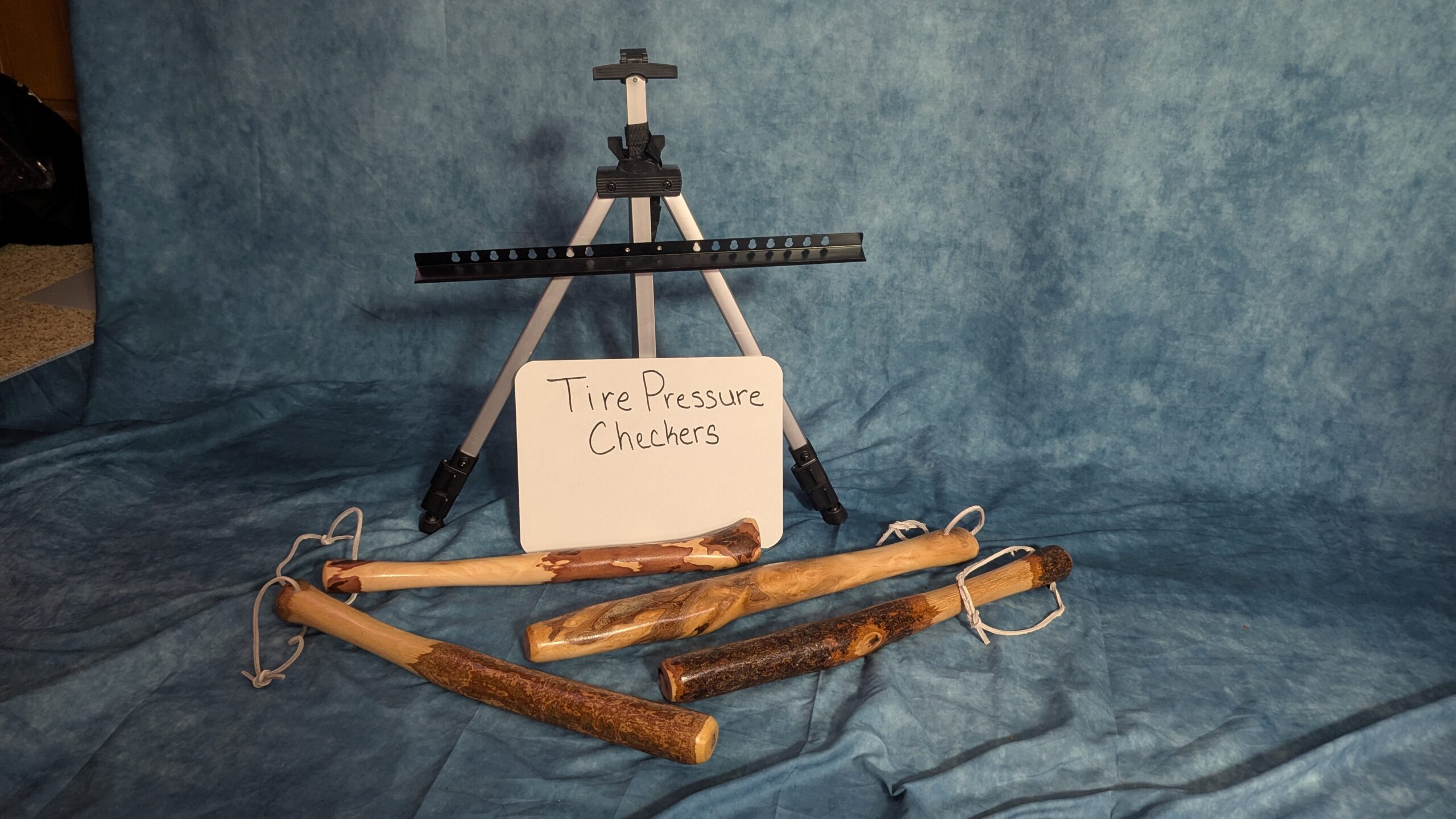Tire Pressure Checkers - view of different textures, colors and handle variations